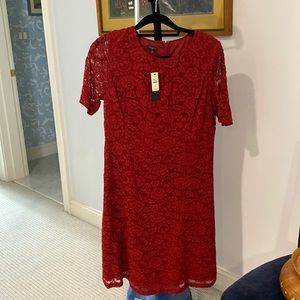 Talbots NWT red lace dress size 12 petite